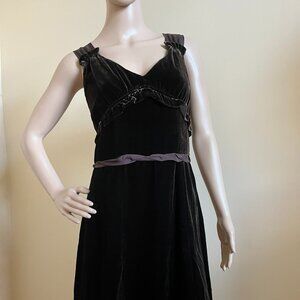 Brown Velvet Cocktail Dress